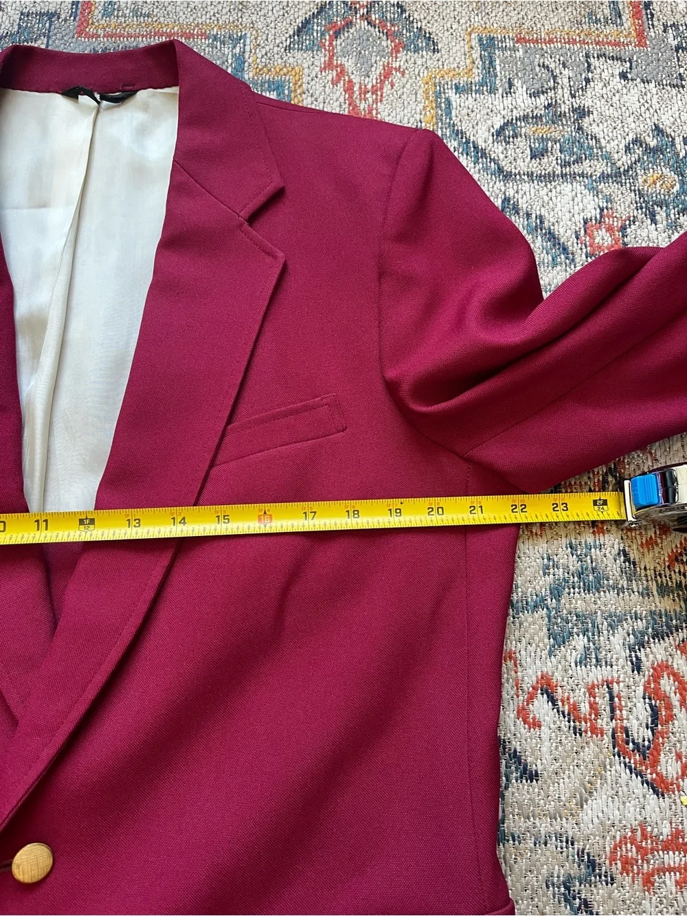 Kuppenheimer Men's Burgundy Sport Coat with Gold Buttons Size Photos*